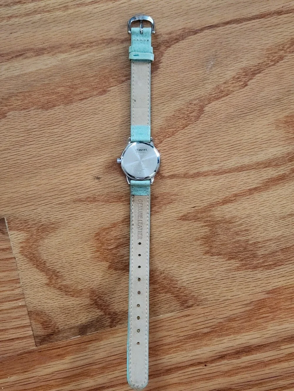 Timex Indiglo WR 30m Mint Green Leather Strap Watch with Silver Case